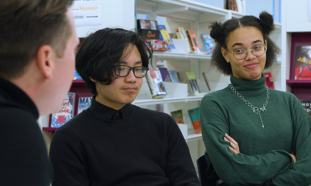 Young people in conversation
