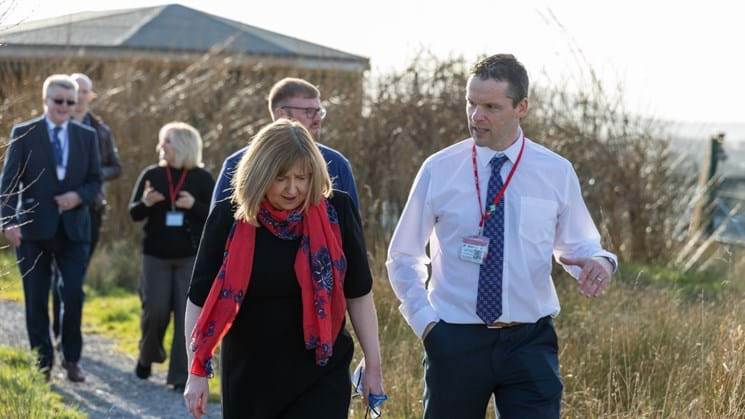 Lynne Neagle visiting the school meadows